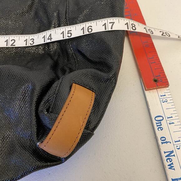 KennethCole NewYork Supple Brown Black Manmade Shoulder Tote Bag Large Boho Y2K - Picture 2 of 8